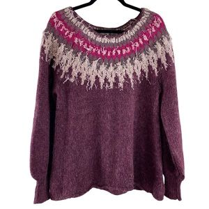 Free People Women's Red Baltic
Fair Isle Long Sleeve Pullover
Sweater Size M